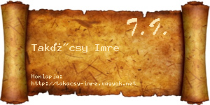 Takácsy Imre névjegykártya